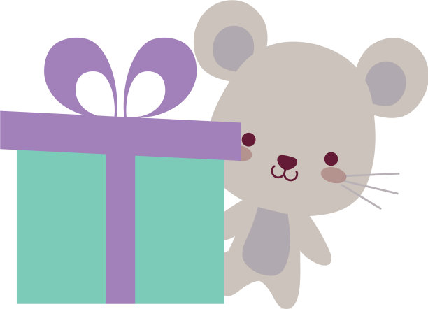 可爱的小老鼠和礼盒图片下载