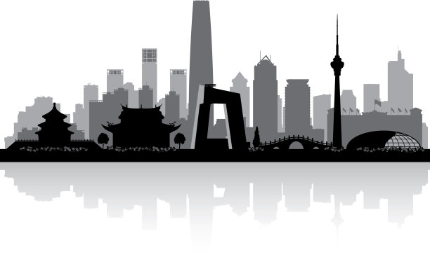 北京中国城市天际线剪影图片下载