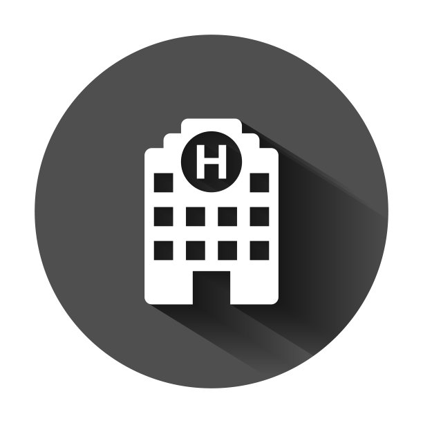 扁平风格的医院建筑图标图片下载