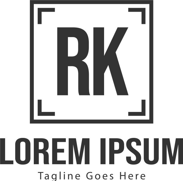RK字母现代框架标志模板图片下载
