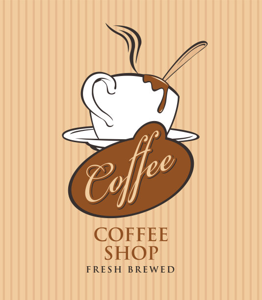 咖啡店的横幅和一杯咖啡图片下载