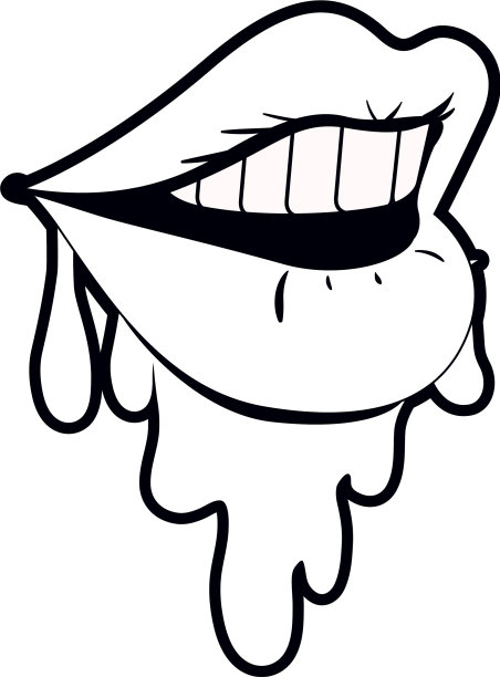 女性滴嘴孤立图标图片下载