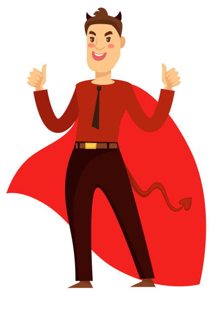 穿着魔鬼服装的商人做了糟糕的决定图片下载