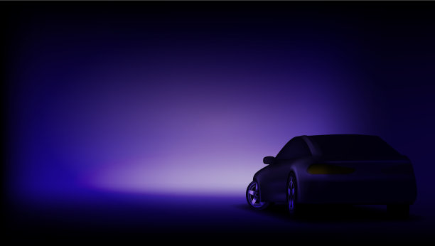 现实优雅的暗色豪华车横幅模板图片下载