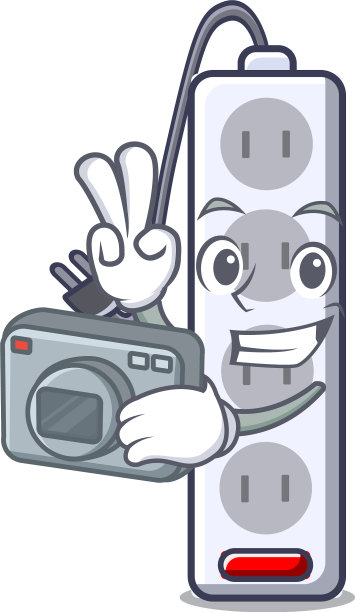 摄影师把电源线和吉祥物隔离开来图片下载
