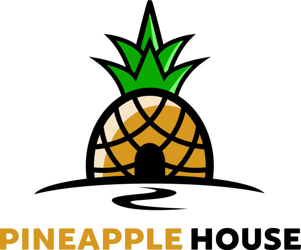 创意艺术的菠萝屋果标志图片下载