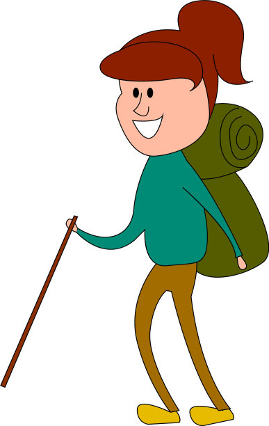 女子攀登者在白色背景图片下载