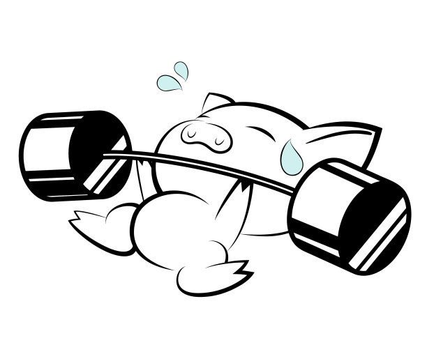 白色背景上的猪标志图片下载