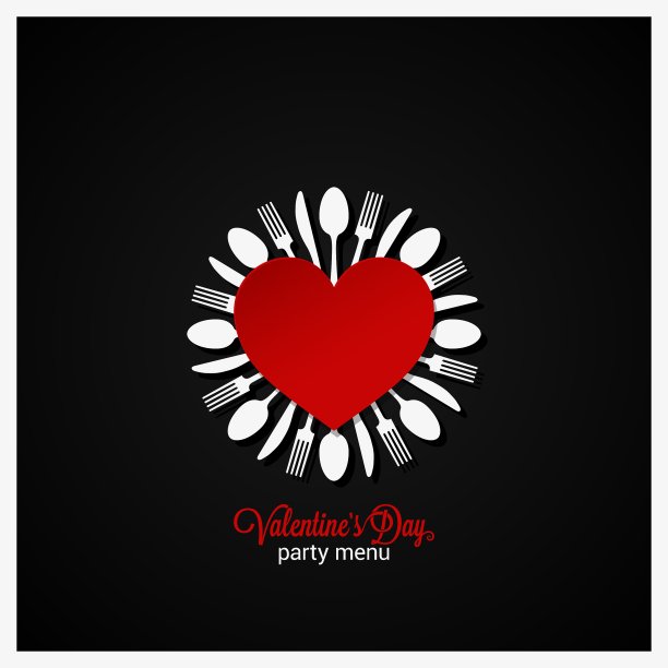 情人节晚餐菜单设计背景图片下载