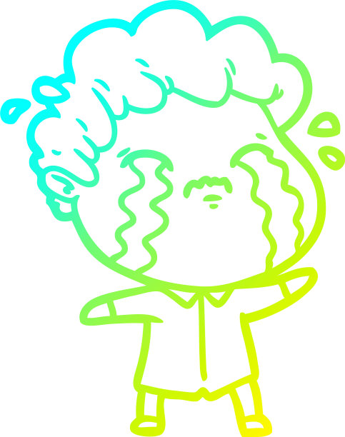 冷梯度线画卡通男人哭图片下载