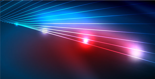 彩色霓虹灯与波浪抽象背景图片下载