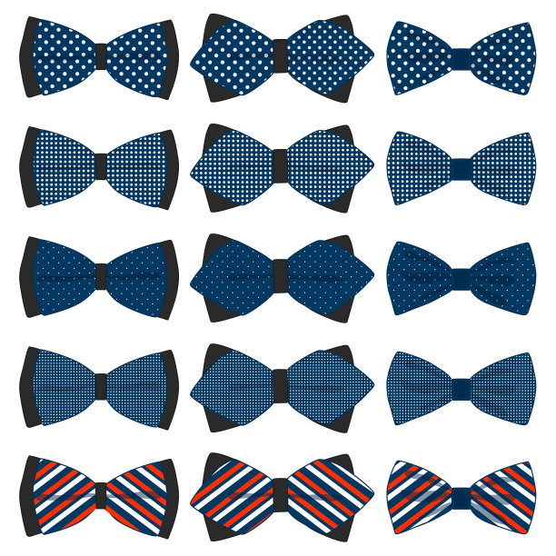 主题大的领带不同类型的领结图片下载