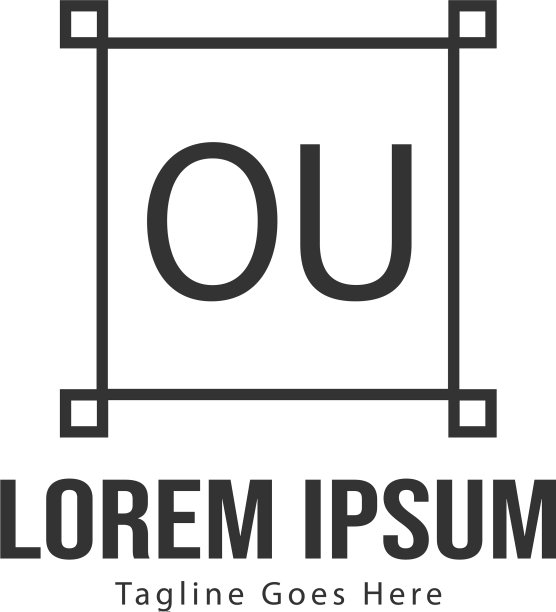 OU字母现代边框logo模板图片下载