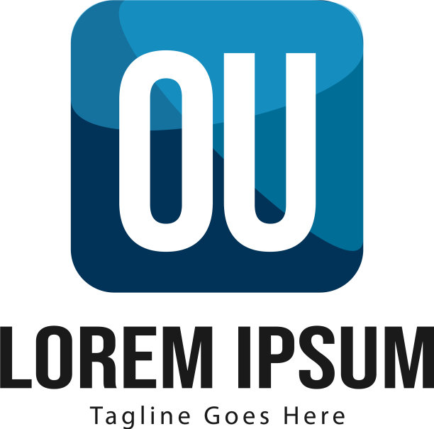 OU字母现代边框logo模板图片下载