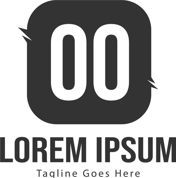 OO字母现代边框Logo模板图片下载
