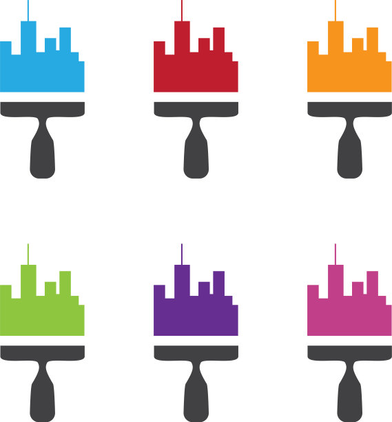一套城市天际线翻新图标与油漆图片下载
