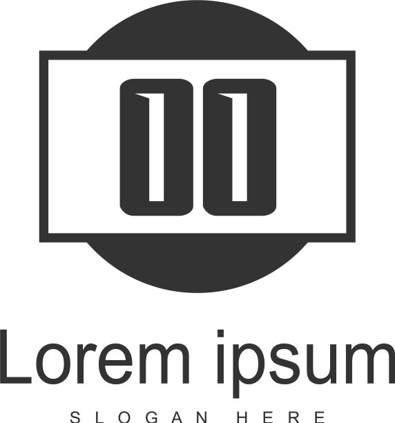 OO字母现代边框Logo模板图片下载