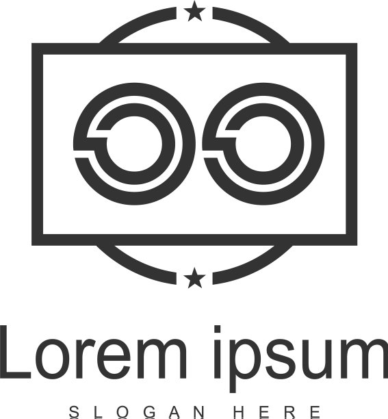 OO字母现代边框Logo模板图片下载