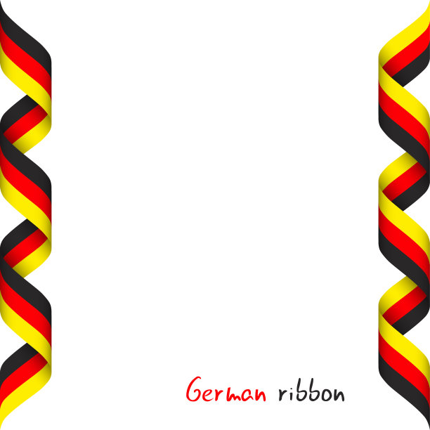 带德国三色旗的彩带图片下载