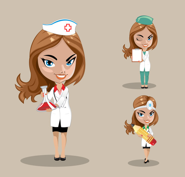 女医生或护士三人一组图片下载