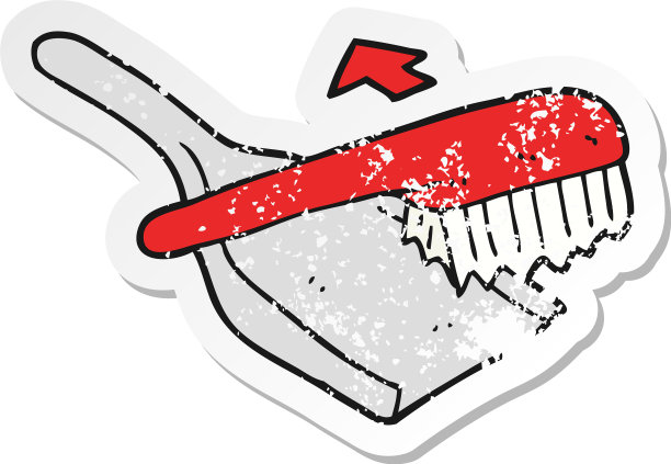 卡通防尘盘的复古旧贴纸图片下载