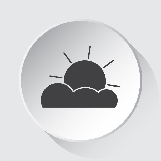 天气部分多云-灰色图标上的白色按钮图片下载