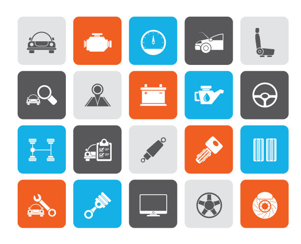 汽车服务和汽车配件图标图片下载