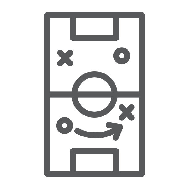 足球策略线条图标，比赛与场地图片下载