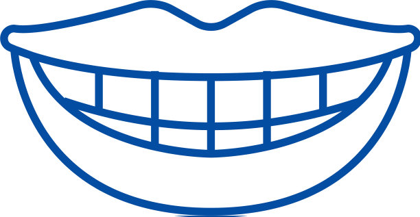 微笑牙齿嘴线图标概念微笑图片下载