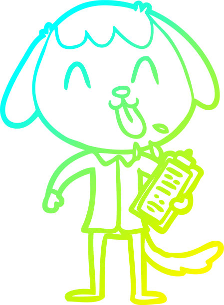 冷梯度线画可爱的卡通狗图片下载