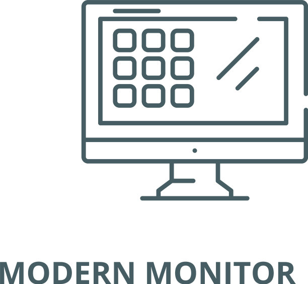 现代监控线图标线性概念图片下载