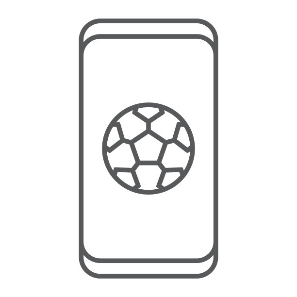 智能手机上的足球App细线图标图片下载