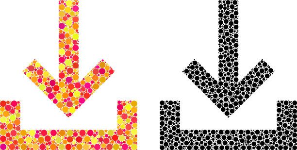 虚线收件箱马赛克图标图片下载