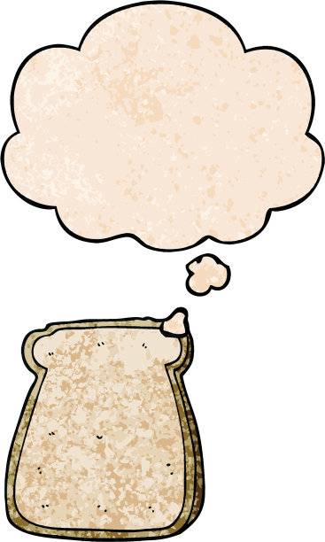 卡通切片面包和思想泡在一起图片下载