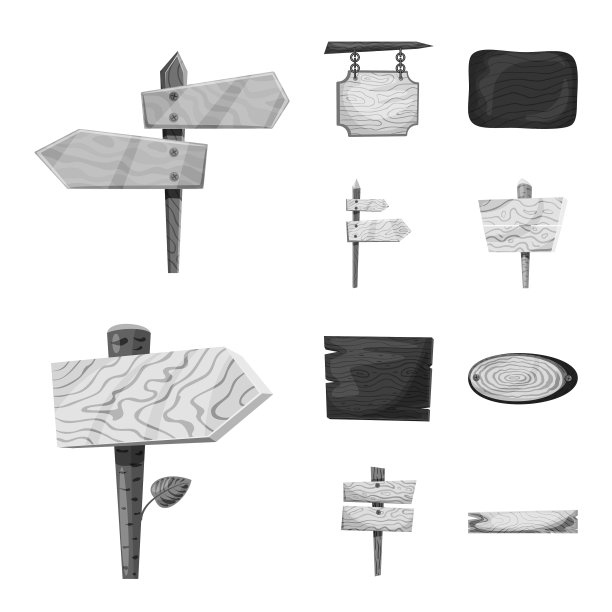 孤立对象的招牌和木标志图片下载