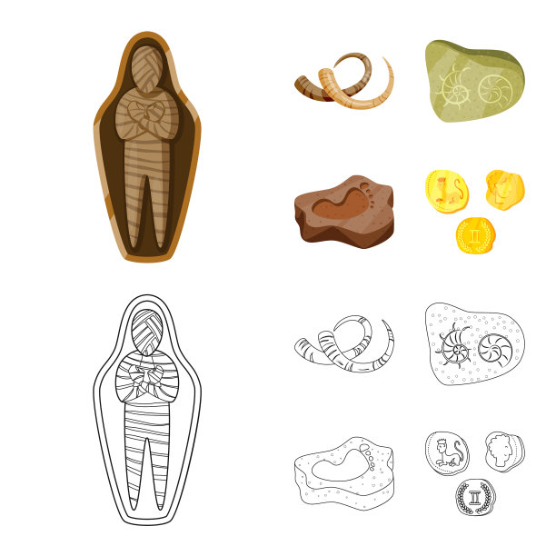 设计的故事和物品图标集图片下载