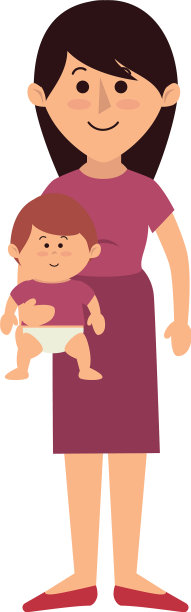 美丽的母亲与婴儿头像的角色图片下载