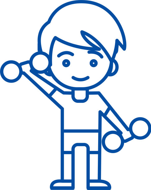 运动男子与举重锻炼线图标图片下载