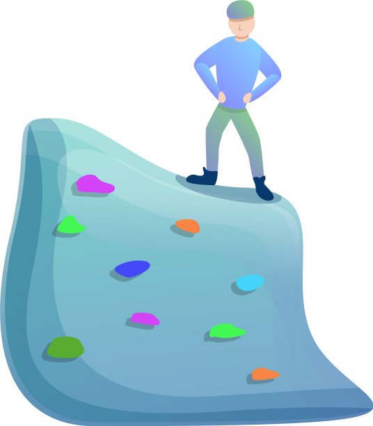 顶峰攀墙图标卡通风格图片下载