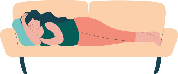 漂亮的黑发孕妇睡在上面图片下载