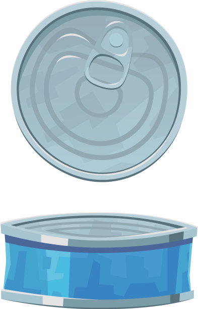 罐头包装在卡通风格孤立的白色图片下载
