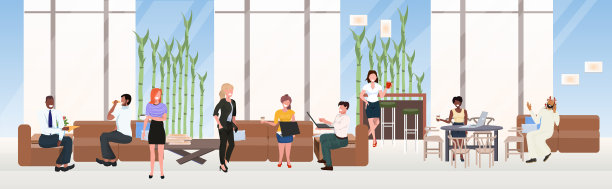 混合种族商人放松沟通图片下载