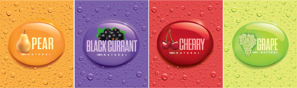 新鲜滴在不同的颜色背景图片下载