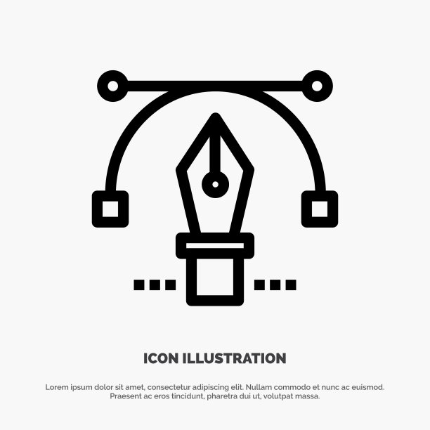 钢笔铅笔文字教育线图标图片下载