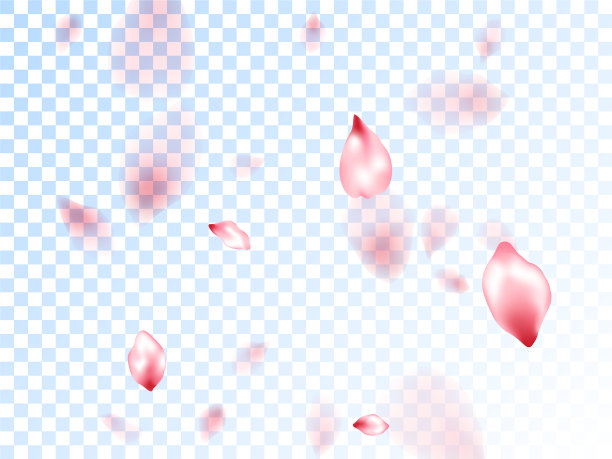 粉红色樱花花瓣飘落的图形图片下载