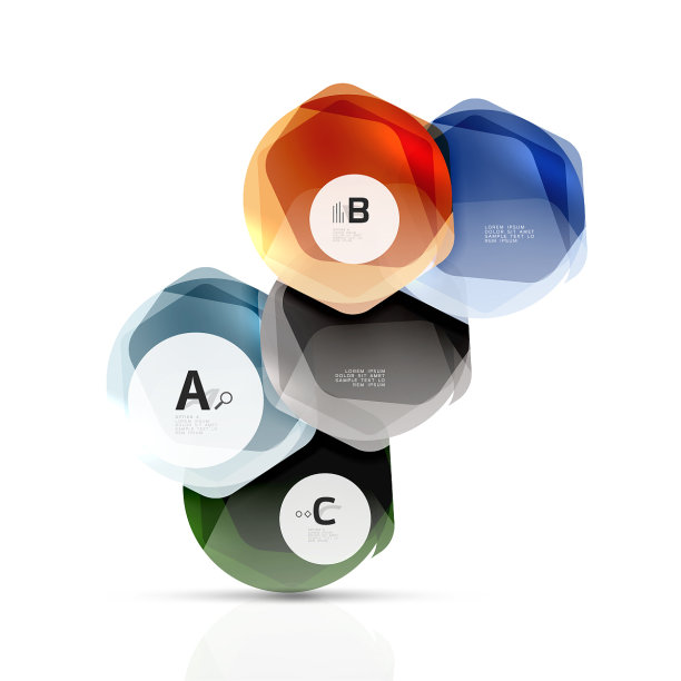 抽象几何六角形旗帜图片下载