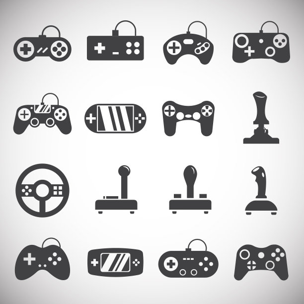 操纵杆图标集，适用于图形和背景图片下载