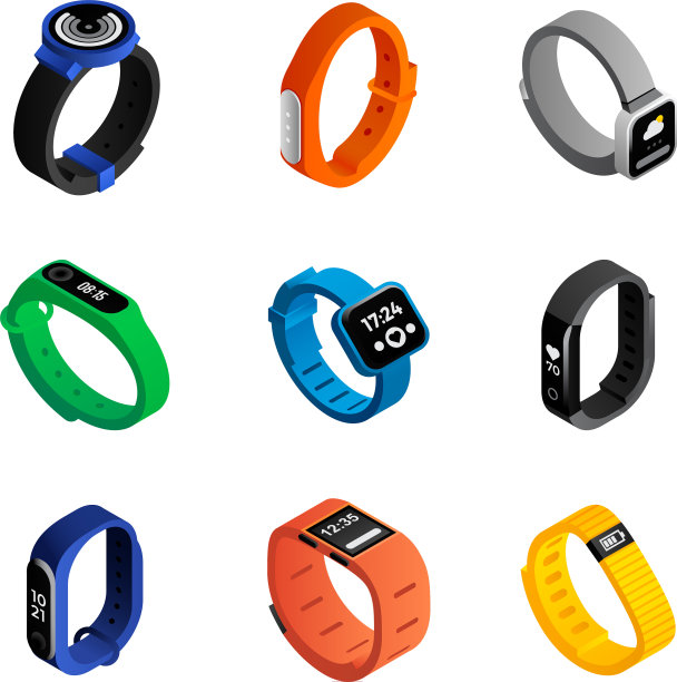 健身追踪器图标设置等距样式图片下载