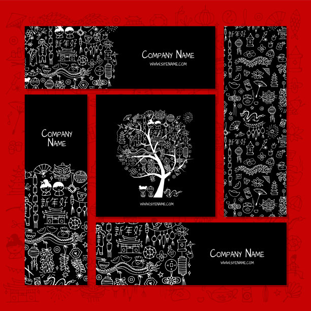 名片设计中式企业风格图片下载