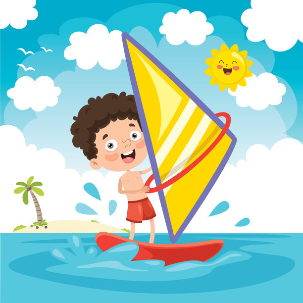 孩子帆板运动图片下载